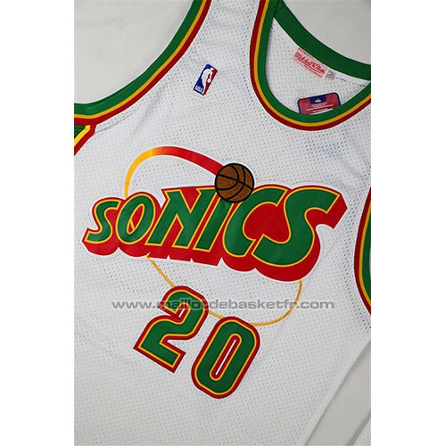 Maillot Historic Retro Seattle SuperSonics Gary Payton #20 Blanc